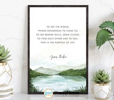 James Thurber Quote Wall Art The Purpose Of Life Inspirational Print Art -P733