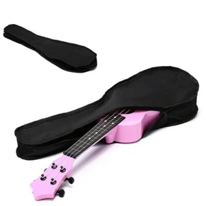 Black Ukulele Bag Soft Case Bag 21 Inch Backpack Padded Single Shoulder - Picture 1 of 5