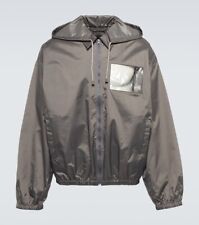 ACNE STUDIOS FACE LOGO HOODED JACKET IN CARBON GREY SIZE XL *RRP £360
