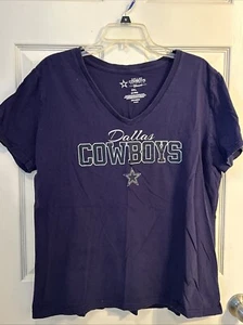 Authentisches Dallas Cowboys/Damenhemd blau 2XL Glitzer Baumwolle - Bild 1 von 5