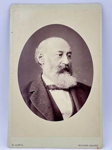 VG+ MADISON SQAURE NY c1880 Oval Masked Victorian Man Cabinet Card by KURTZ - Picture 1 of 7