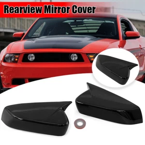 2x Para Ford Mustang 2009-2013 Cubiertas de espejos retrovisores laterales Tapa de carcasa Negro brillante - Imagen 1 de 9