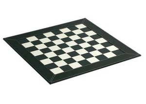 21" Black & White Faux Leatherette Chess Board 2 1/16" Reinforced With MDF New - Picture 1 of 2