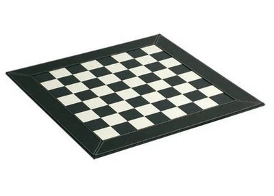 21" Black & White Faux Leatherette Chess Board 2 1/16" Reinforced With MDF New - Image 1 of 2