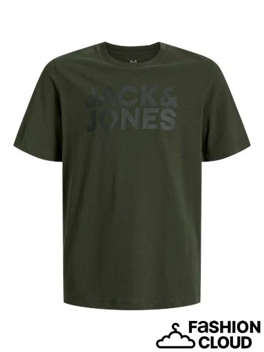 12152730 Jack & Jones Junior Jungen T-Shirt khaki Front-Logo NEU Gr. 128 - 176