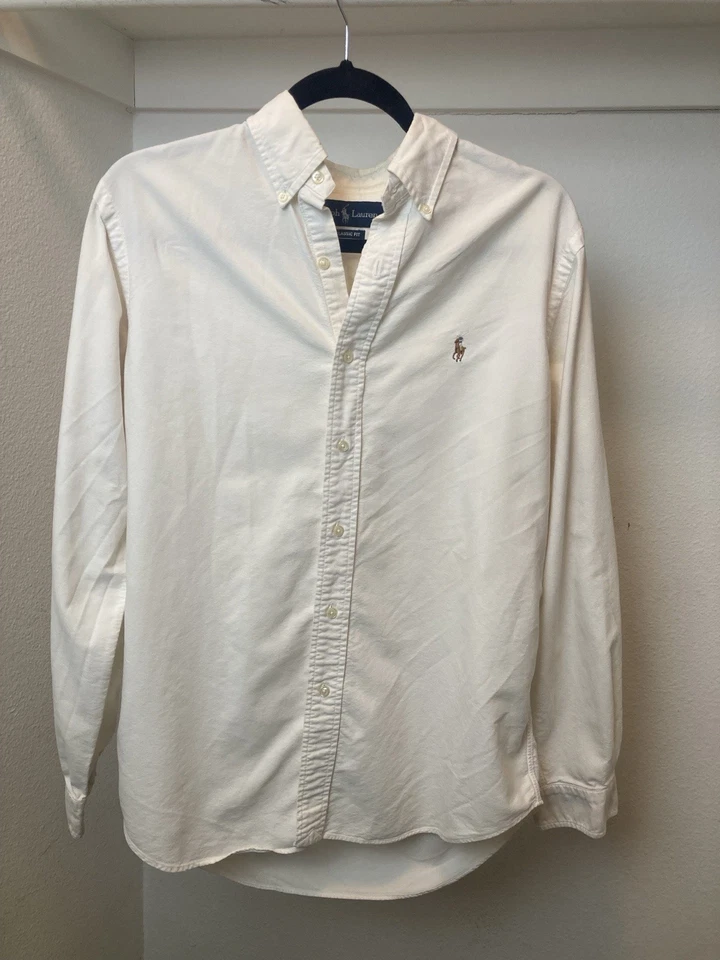 Ralph Lauren Cream Linen-Blend Long Sleeve 34/35 - Image 1 of 4