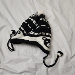 Cappello berretto orsetto bianco e nero bambino morbido e caldo treccia invernale - Foto 1 di 6