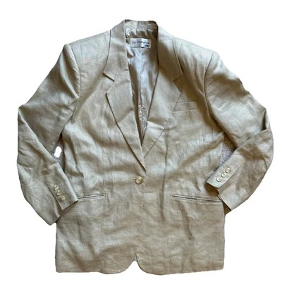 Liz Claiborne女式中号(6码)纽扣亚麻西装外套 — 第 1/4 张图片