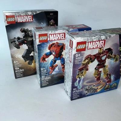 Huge Lego Marvel Lot: 3 Sets: 76277, 76307, 76038 Include 5 Figures And 3 Mechs - Image 1 of 4
