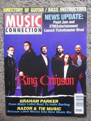 MUSIC CONNECTION APRIL 1995 KING CRIMSON COVER STORY+MORE VG OOP MAGAZINE - Image 1 of 4