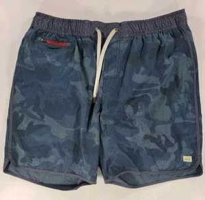 Vuori Banks Athletic Workout Gym Shorts Men's 2XL XXL Blue Camo Lightweight - Picture 1 of 11