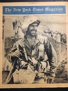 WWII USMC Marine Corps 1945 Marine  Okinawa Front Line Fighter-NY Times - Picture 1 of 4