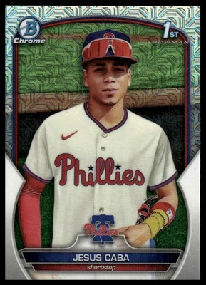 2023 Bowman Chrome #BCP-164 Jesus Caba Prospects Mojo Refractor - Image 1 of 2