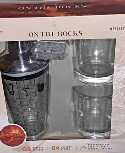 Silver One Whiskey Mix at Home Set Whiskey Stein Steine Gläser Rezept Shaker NEU - Bild 1 von 7