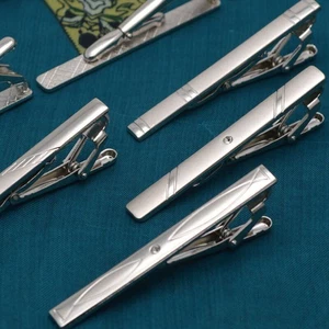 Gentleman Silver Metal Simple Practical Plain Necktie Tie Clip Bar Clasp Gifts - Picture 1 of 26