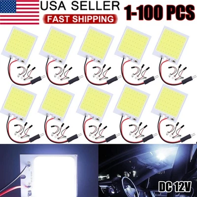 Auto Car Interior LED Dome Panel Light Reading Map Lamp w/ BA9S T10 Festoon Lot - Image 1 of 4