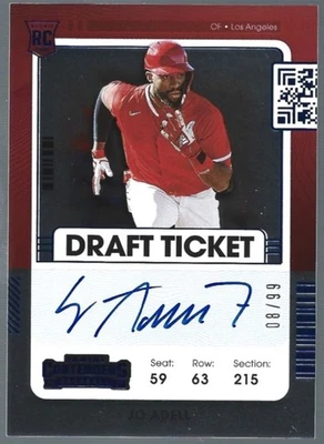 JO ADELL 2021 Panini Contenders Rookie Auto Draft Ticket Blue Foil /99 Angels - Image 1 of 3