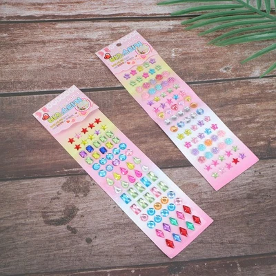  4 Blätter Kinder Aufkleber DIY Simulieren Kristallwassertropfen Form Aufkleber - Bild 1 von 4