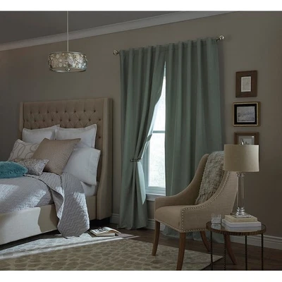 Style Selections 42" x 63" Kale Blackout Thermal lined Back tab Single curtain - Image 1 of 3