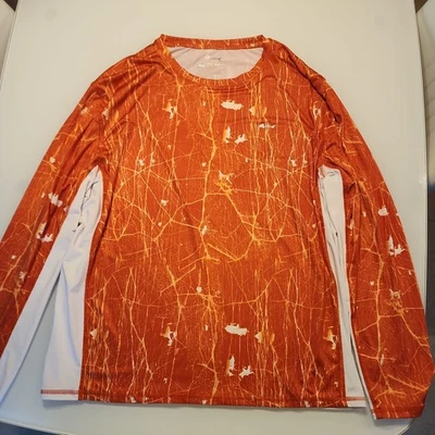 Camisa de pesca Silver Bait para hombre XL naranja escala de peces manga larga protección solar Foto 1 de 4