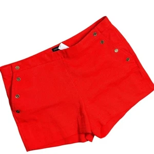 Banana Republic Tweed Shorts Women Size 18 Orange Sailor Nautical Minimalist NEW - Picture 1 of 11