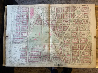 Detailed large plat map. Petworth Area (Plan 18) Washington D.C.  1925 - Image 1 of 4