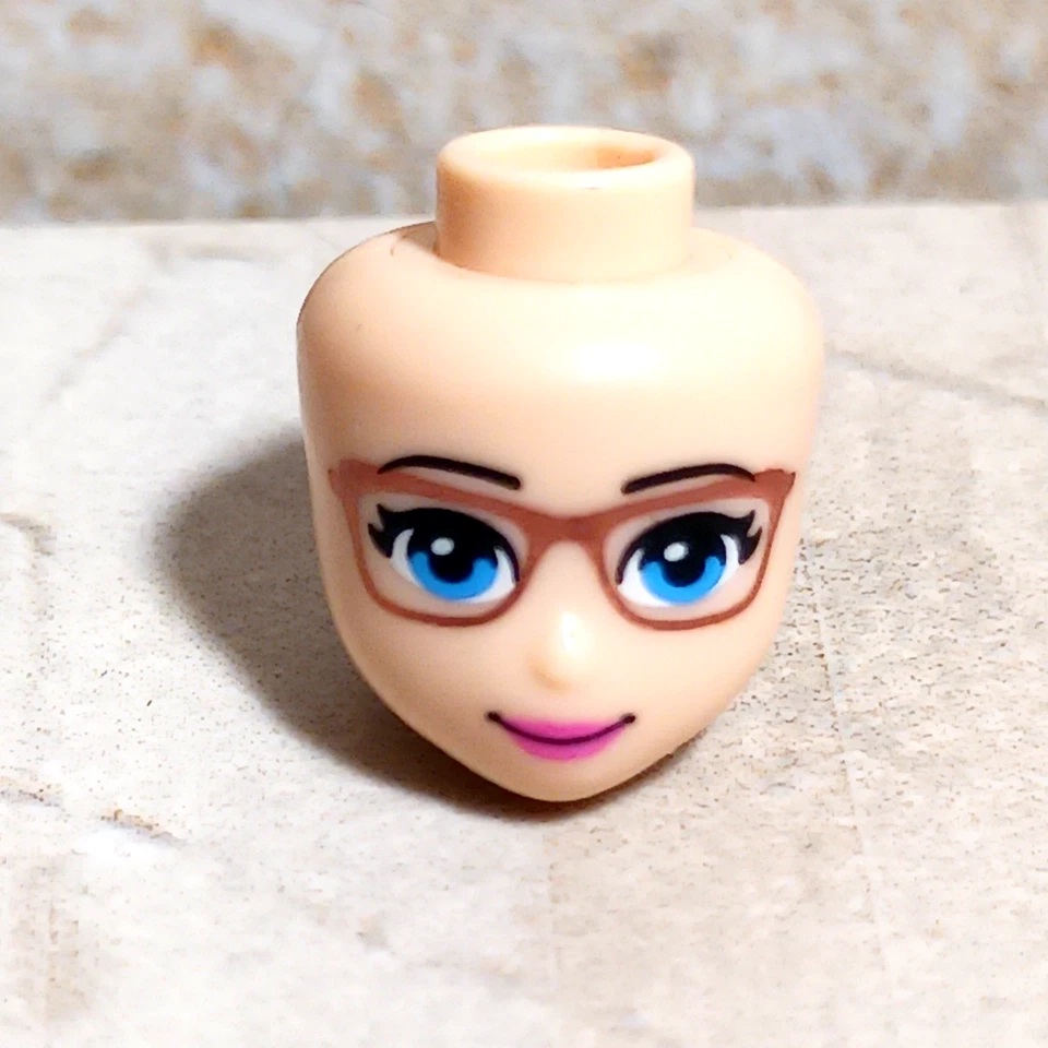 Nuevo LEGO Friends Cabeza Gafas Ojos Azules Cobre Metal Marcos 1er Gafas Pestaña Foto 1 de 1