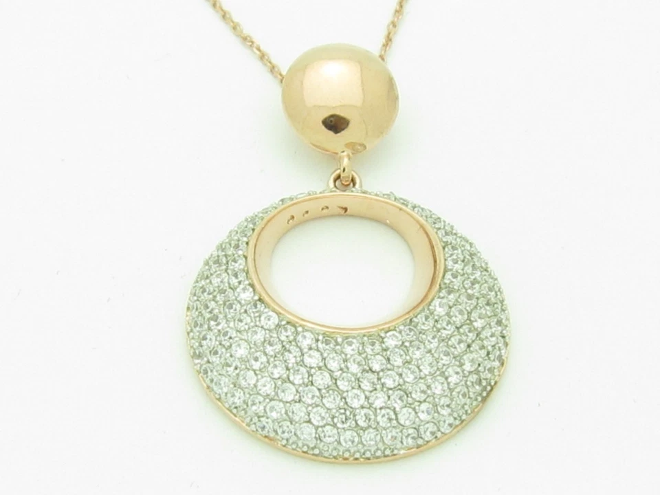 COLLAR ORO ROSA 18KT PLATA ÚNICO MICRO PAVÉ ZAFIRO BLANCO DISEÑO LÁGRIMA GOTA Foto 1 de 1