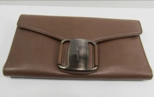 Salvatore Ferragamo Vala Vintage Brown Wallet Leather - Picture 1 of 14