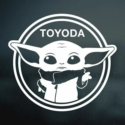 Funny Toyoda Star Wars Baby Yoda Grogu Decal Sticker Toyota Vinyl Window Bumper- - Image 1 of 2