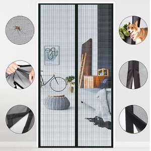 Magnetic Screen Door Mesh Curtain Anti Mosquito Insect Fly Net Bug Hand Free - Picture 1 of 12