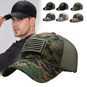 Tactical Operator With USA Flag Patch Micro Profile Mesh Duck Tongue Cap Hat New - Picture 1 of 19