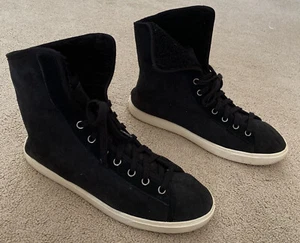 Cole Haan Women High Tops Fur Lined Lace Up Boot Shoe 9 Super Soft Suede Winter - Picture 1 of 12
