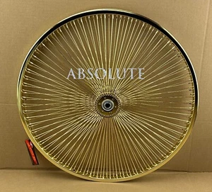 VINTAGE LOWRIDER 26" 144 SPOKE HOLLOW HUB GOLD RIMS LOWRIDER TRIKE WHEELS. - Picture 1 of 2