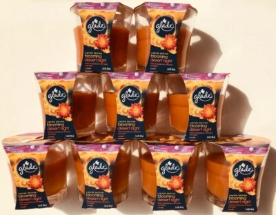 9 VELAS DE MECHA GLADE BLOOMING DESERT NIGHT 3,4 oz infundidas aire de primavera limitado Foto 1 de 4