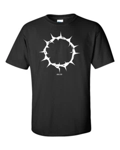 Gildan Crown of Torns Size S to XL Black/White John 3:16 T-Shirt 100% Cotton - Picture 1 of 4
