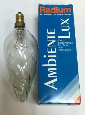RADIUM Twist-Kristall Kerzenlampe E14 230V 60W  Glühlampe Klar gedreht - Bild 1 von 2