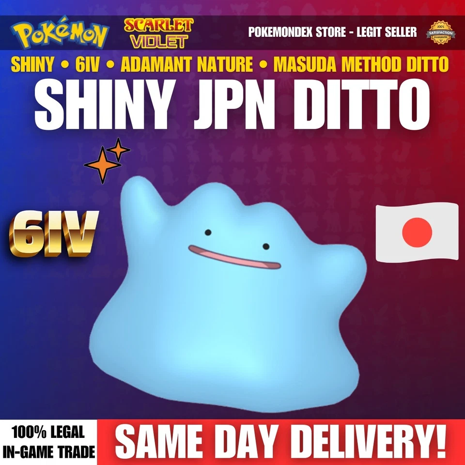 ✨6IV SHINY ADAMANT DITTO ⭐️ JAPANESE MASUDA ⭐️ Pokemon Scarlet And Violet