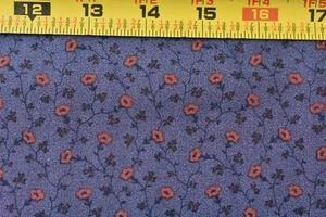 By 1/2 Yd, Orange Calico on Violet Cotton, Blue Hill/Colonial Prints/Morgan,B975 - Picture 1 of 9