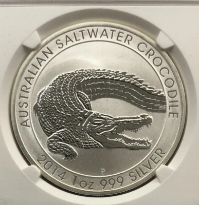 2014P Australia $1. One Dollar. Saltwater Crocodile. NGC MS 70 ER - Image 1 of 4