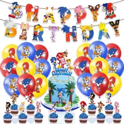 Sonic the Hedgehog Birthday Party Supplies Kits,for Kids Birthday Party Decorati - Image 1 of 4