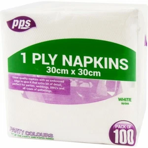 EXTRA DURABLE 400 Pack White Napkins Soft 30x30cm Serviettes Takeaway Event - Picture 1 of 1