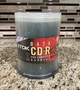 TDK CD-R Spindle 100 Pack 700 mb 32x 80 min Burnable Discs New Sealed 🔥 - Picture 1 of 5