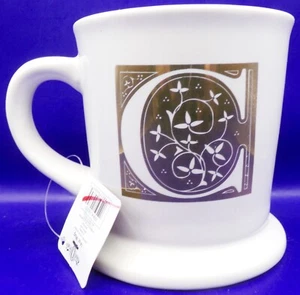 American Atelier GOLD Monogram Initial Letter "C" Coffee Mug 14 Oz NEW with Tag - Picture 1 of 3