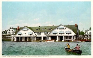 CASINO AT PAUL SMITH'S ADIRONDACK MOUNTAINS, NY, VINTAGE POSTCARD (DT 288) - Picture 1 of 2
