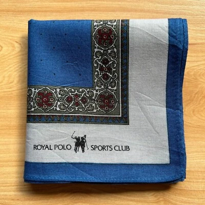 PAÑUELO VINTAGE ARTE AZUL LUNARES HOMBRE BOLSILLO CUADRADO ALGODÓN 17" A1155 Foto 1 de 3