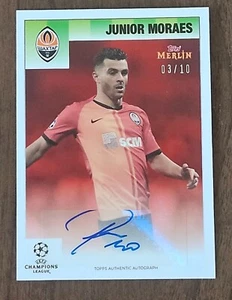 2020-21 Topps Merlin's Heritage 95 UCL Autographs RED Junior Moraes Donetsk /10 - Picture 1 of 2