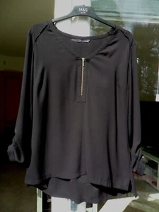 A New Ladies Size 12 Black Marks & Spencer Collection Long Sleeve Over Shirt - Picture 1 of 3