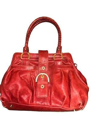 Isabella Adams Red Leather Handbag Purse Bag Y2K Trendy Bag - Image 1 of 4