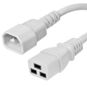 10 PACK LOT 10ft IEC C14 - C19 White Power Cord 14AWG 15A/1875W 100-250V 3M - Picture 1 of 1